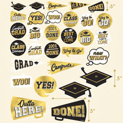 Graduation Celebration Cutout Decorations - Mega Pack (30 Pieces)