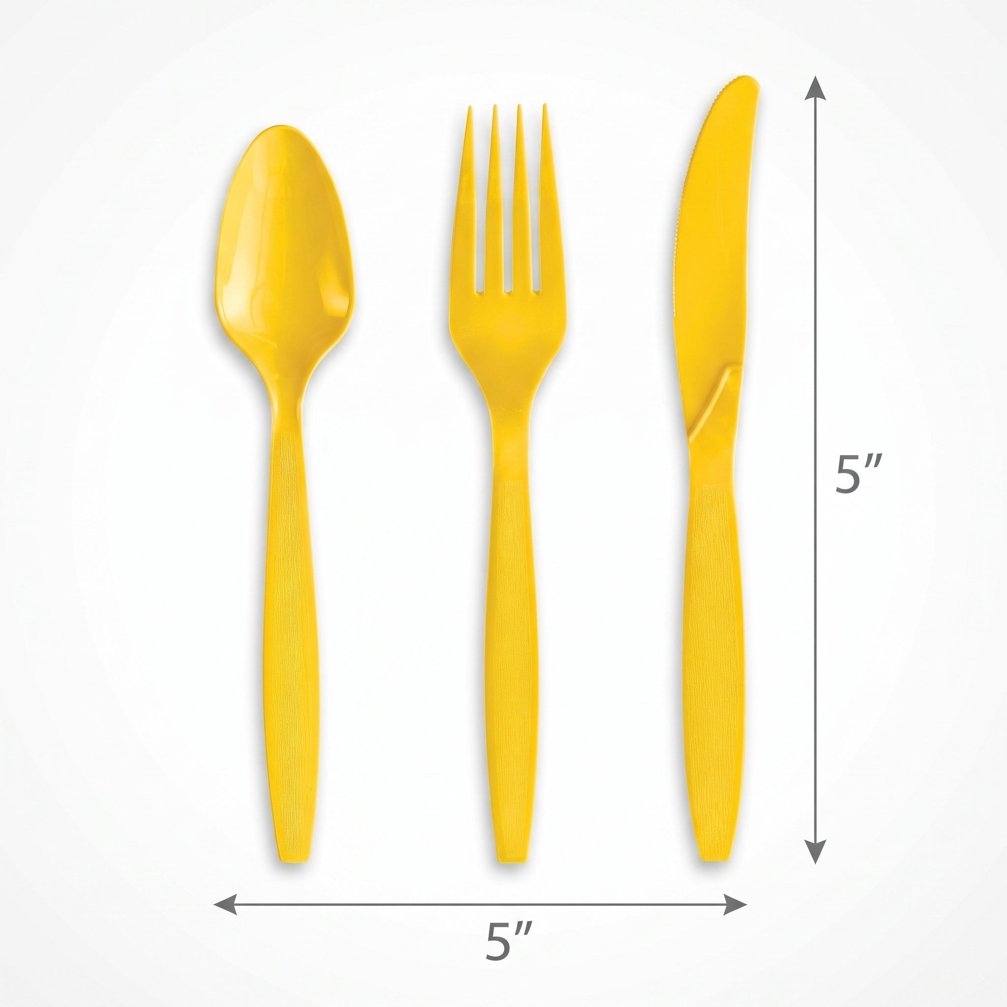 Bright Yellow Plastic Cutlery Set - 7.5 in. - 32 Count