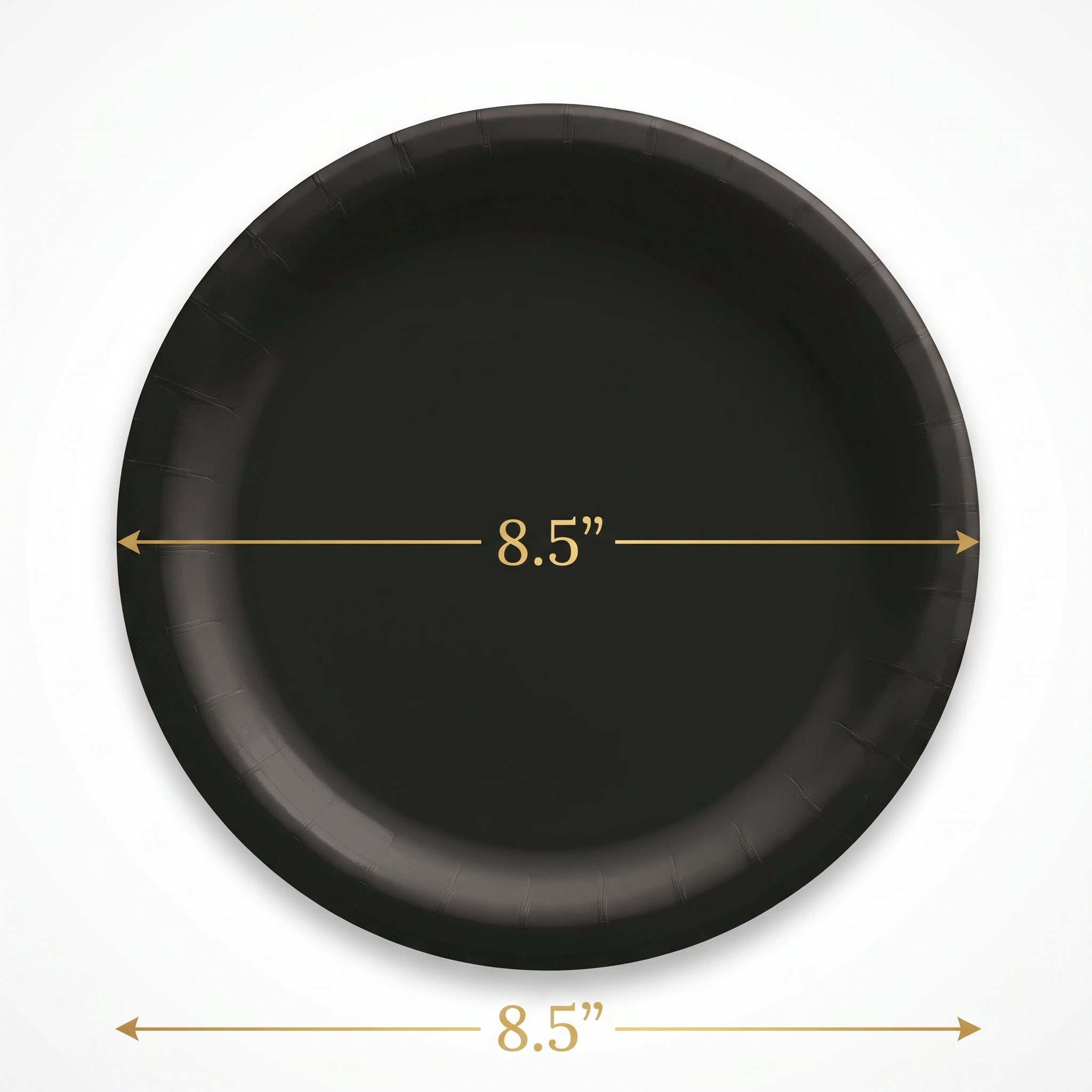 Black 8.5" Round Paper Plates - 16 Count