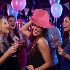 Bright Pink Fedora Hat - Stylish Costume Accessory