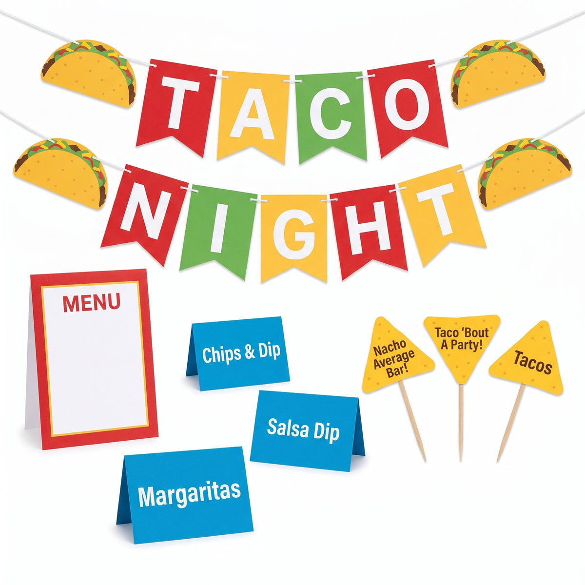 Let's Fiesta Buffet Decorating Kit - 12-Piece Set for Taco Night