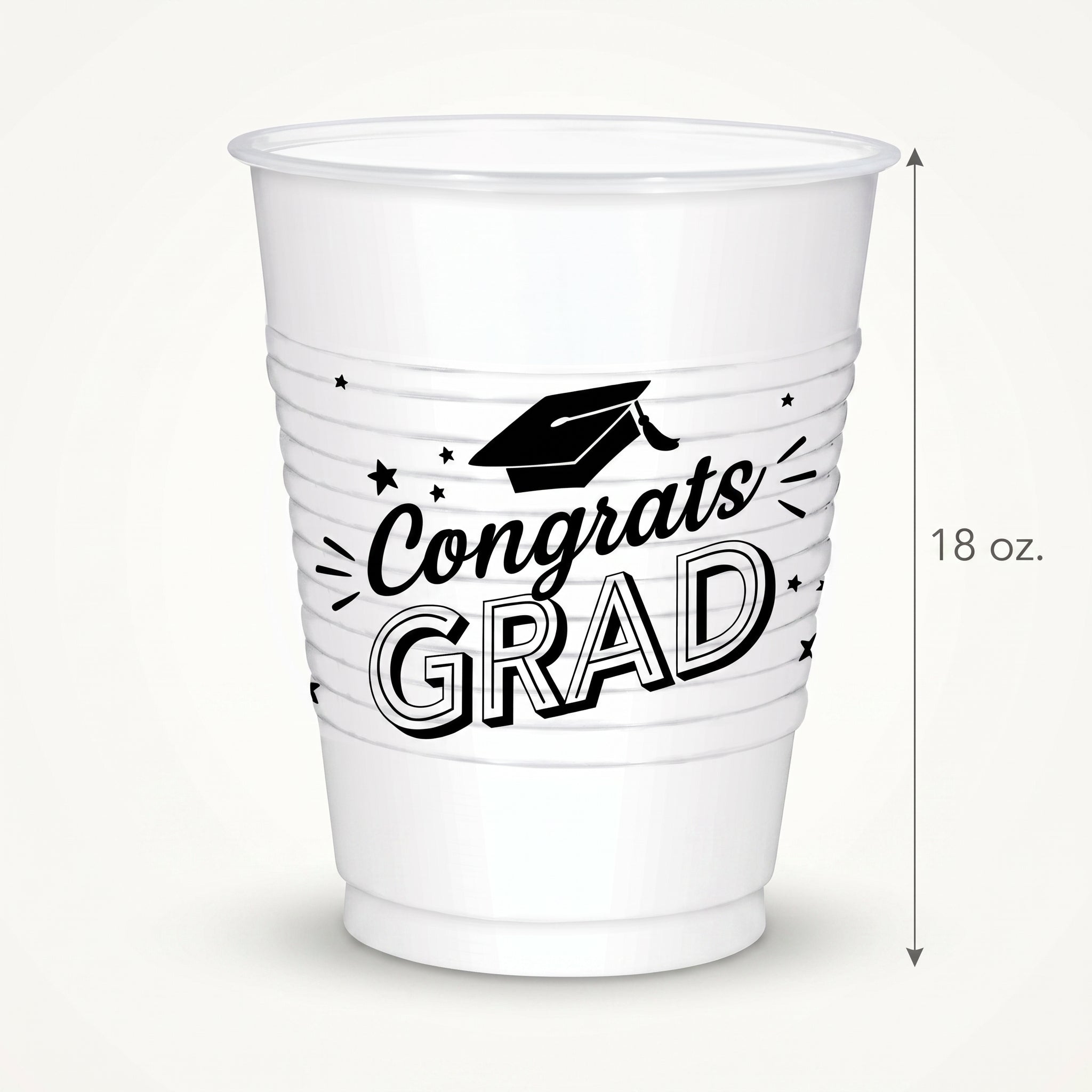 "Congrats Grad" 18oz Plastic Cups - 25ct