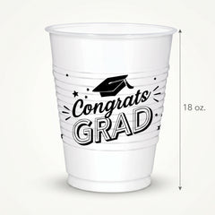 "Congrats Grad" 18oz Plastic Cups - 25ct