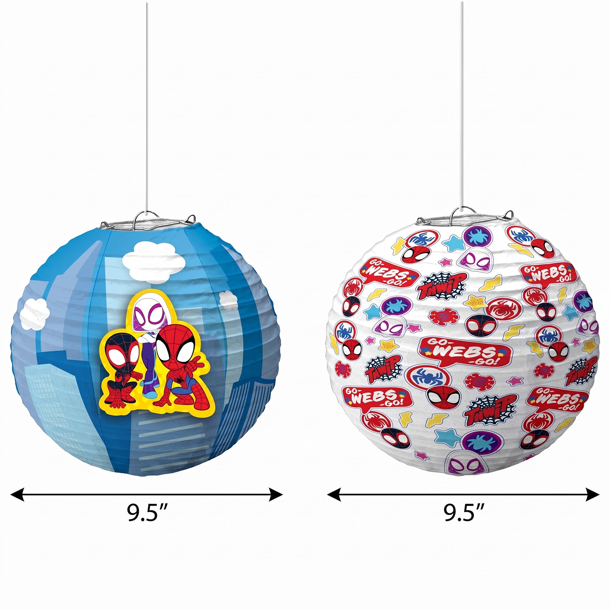 Marvel Spidey & Friends Hanging Paper Lanterns - Party Decor Pack