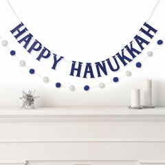 Happy Hanukkah Double Pom Banner