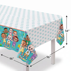 CoComelon Plastic Table Cover for Kids Birthday Parties, 54x96 inches