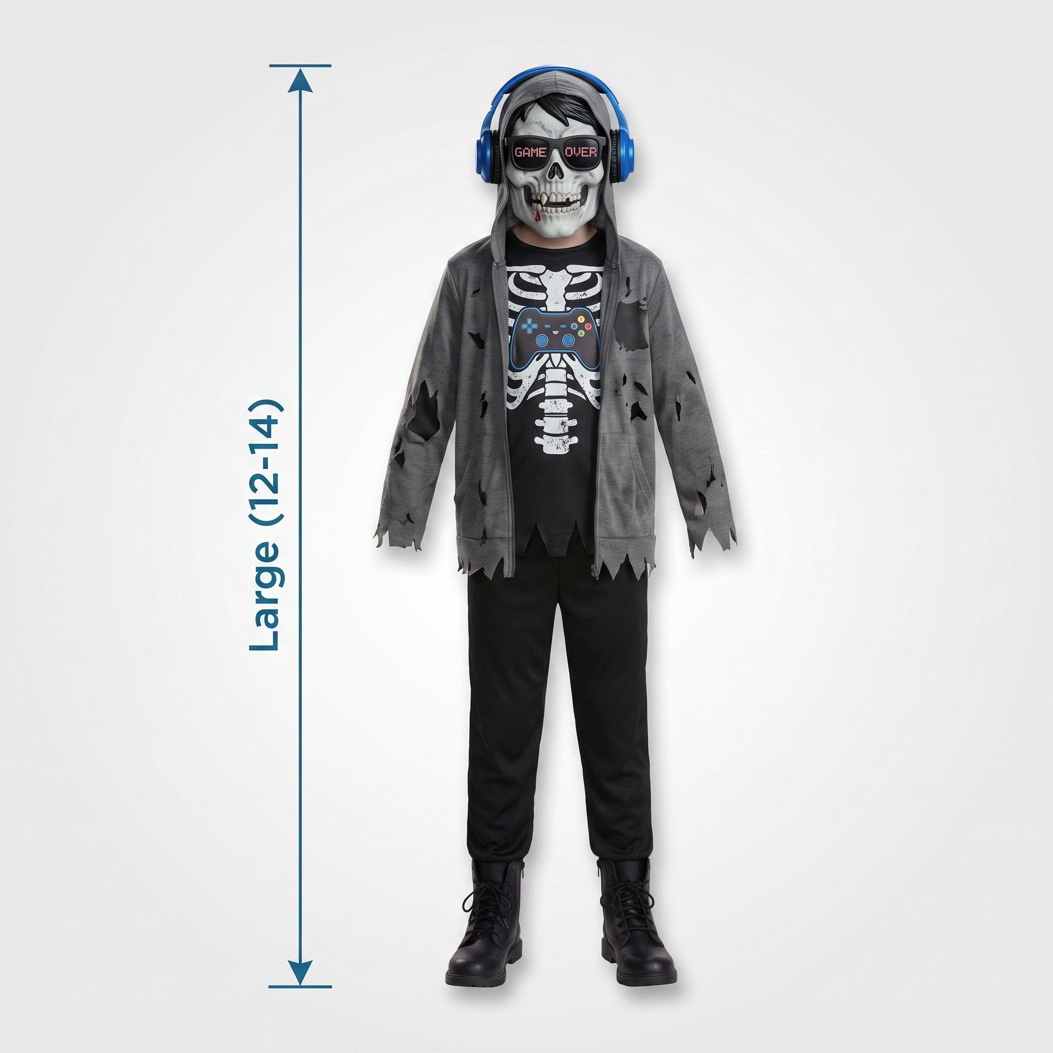 Kids' Zombie Gamer Glow-in-the-Dark Halloween Costume