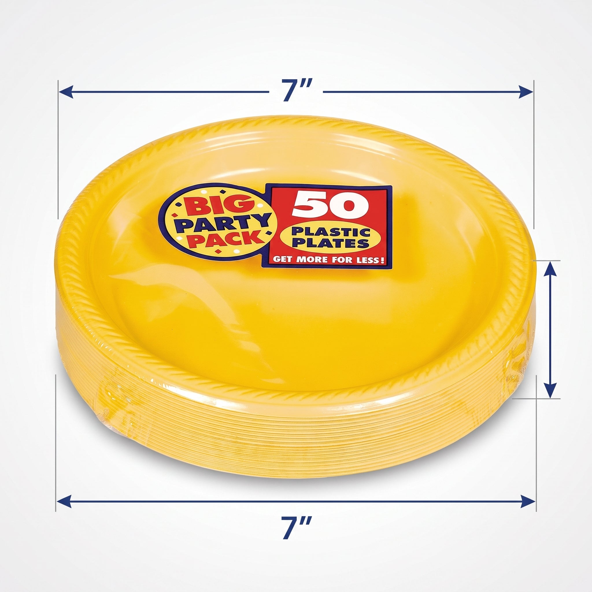 Get Air 7" Yellow Plastic Plates - 6 packs of 50 - 300 units