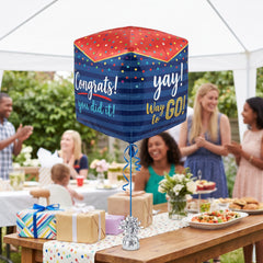 15" Geometric Congratulations Foil Balloon Cube