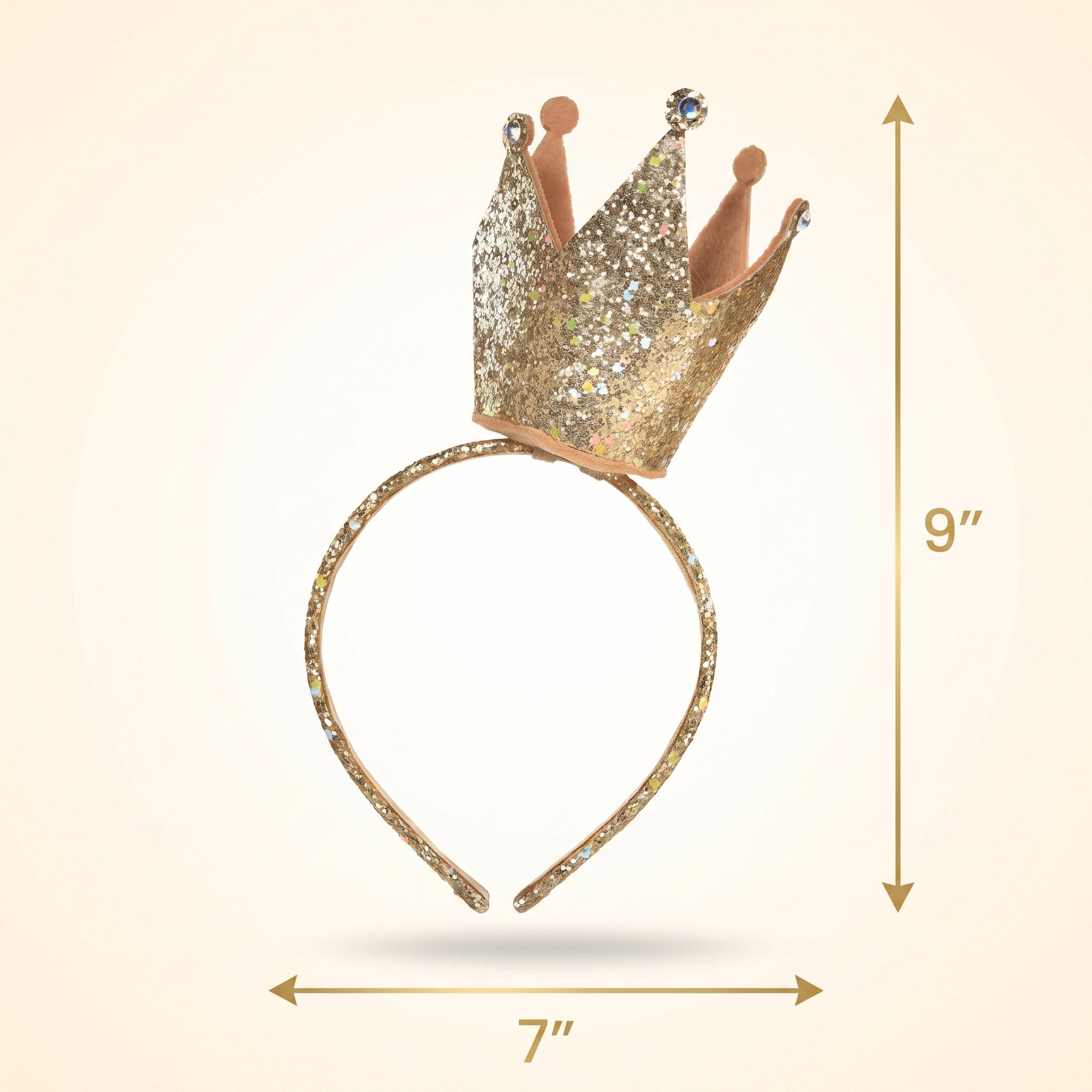 Glittering Gold Birthday Crown Headband