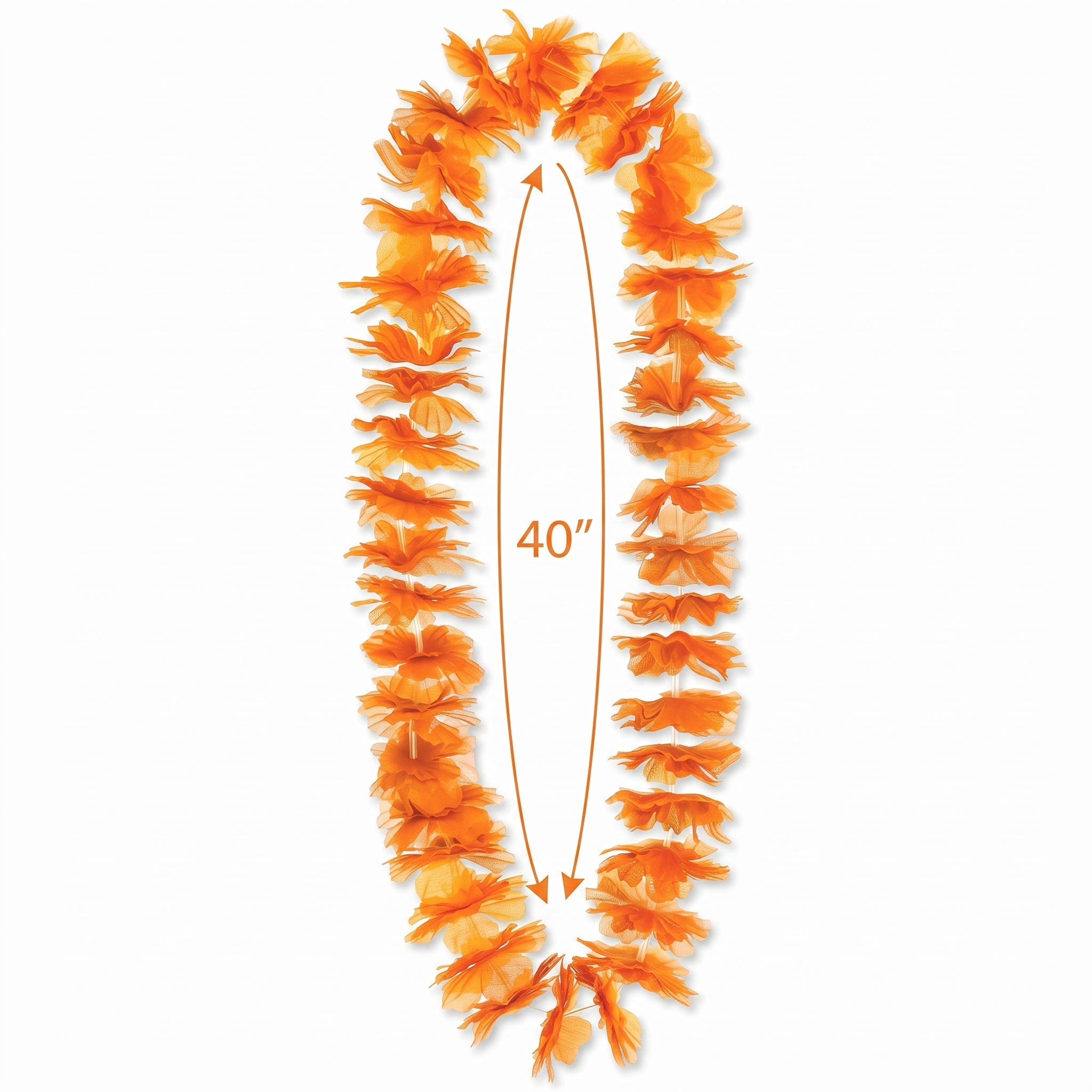 Vibrant Orange Hawaiian Lei - 40"