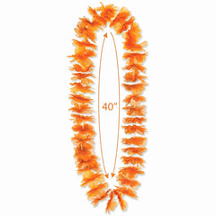Vibrant Orange Hawaiian Lei - 40"