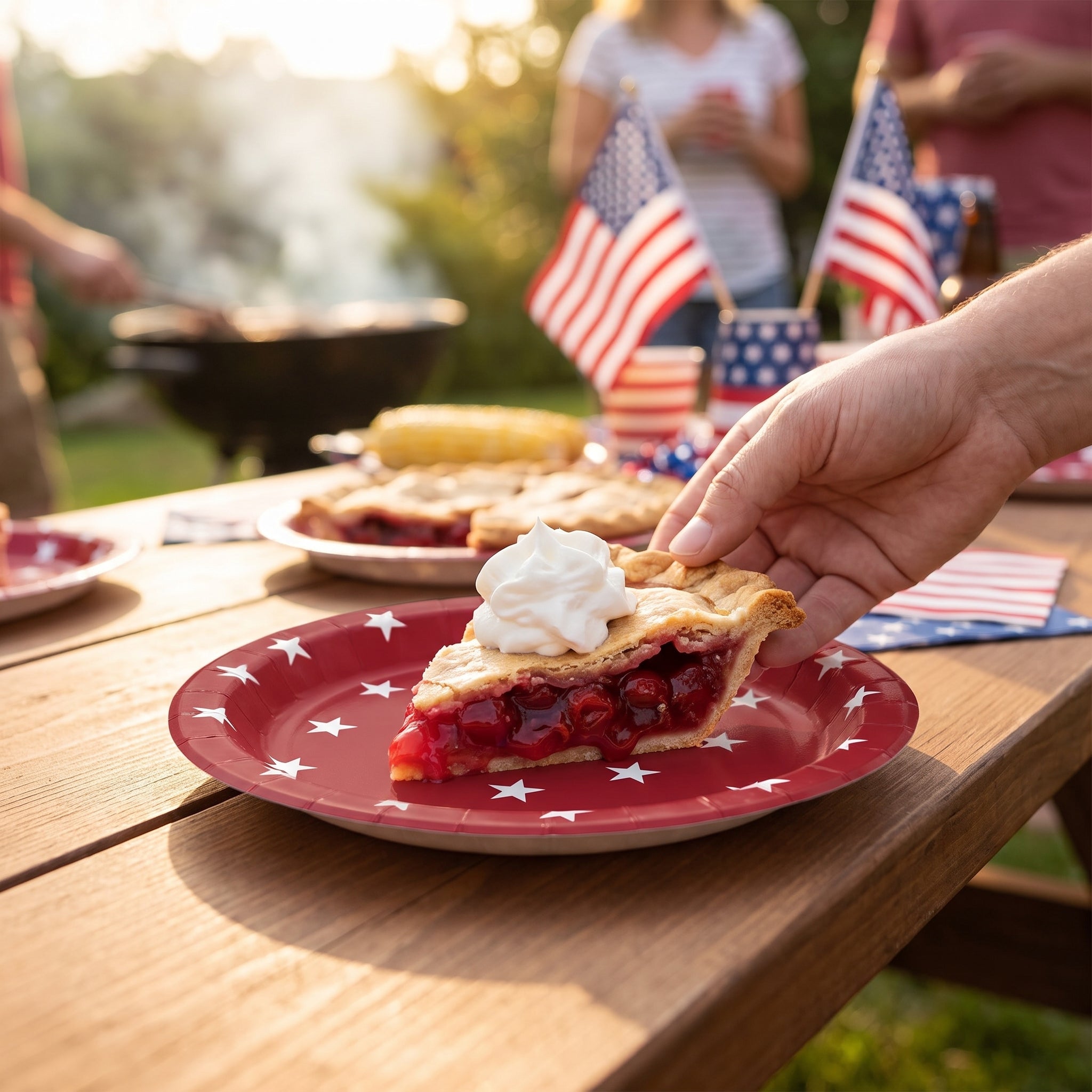Home of the Brave Patriotic Paper Plates - 6.75"