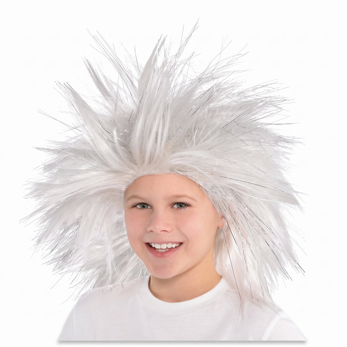 Silver Crazy Team Spirit Wig - One Size