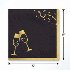 Hello New Year Beverage Napkins - 5 In. X 5 In.