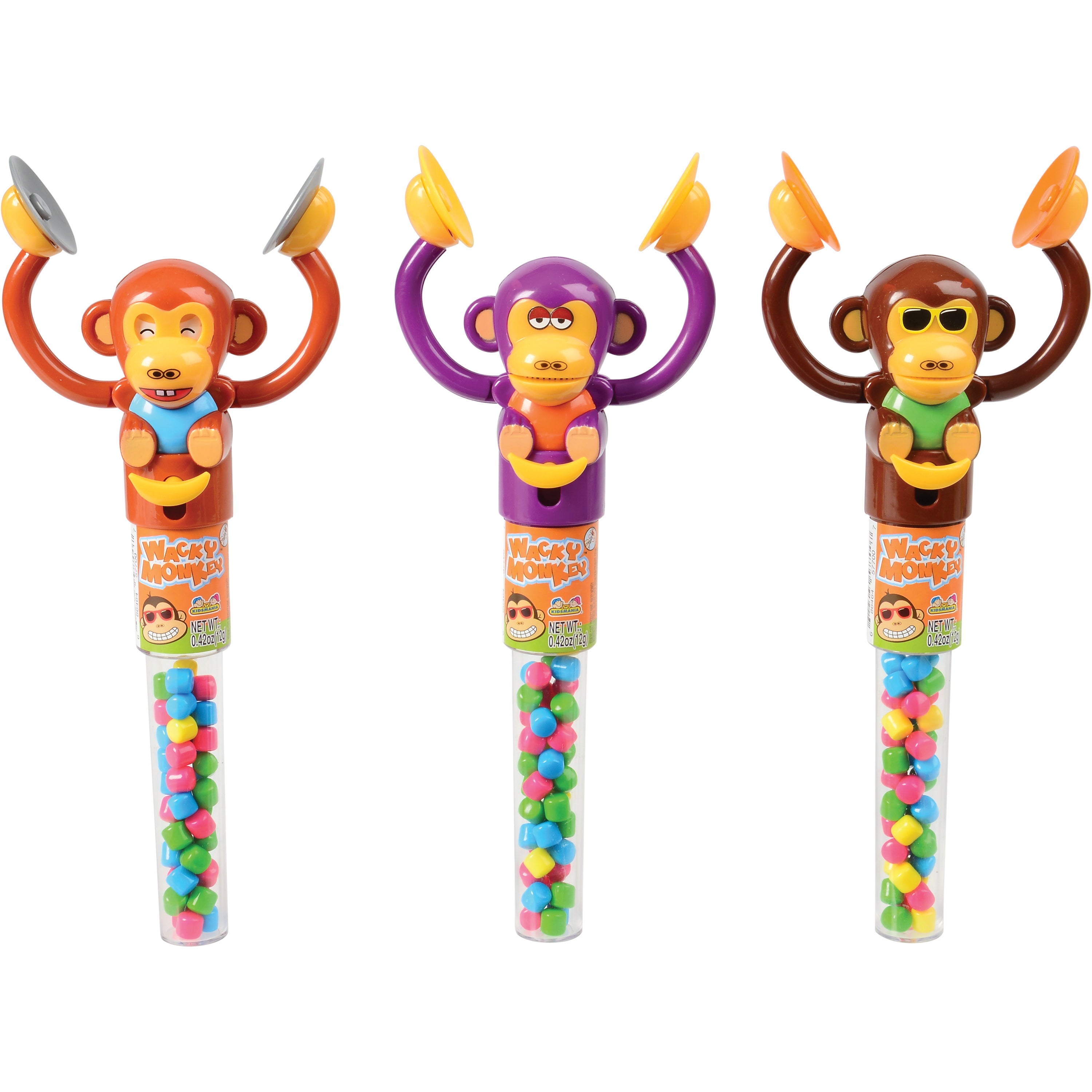 Wacky Monkey Candy Tube/12-Pc