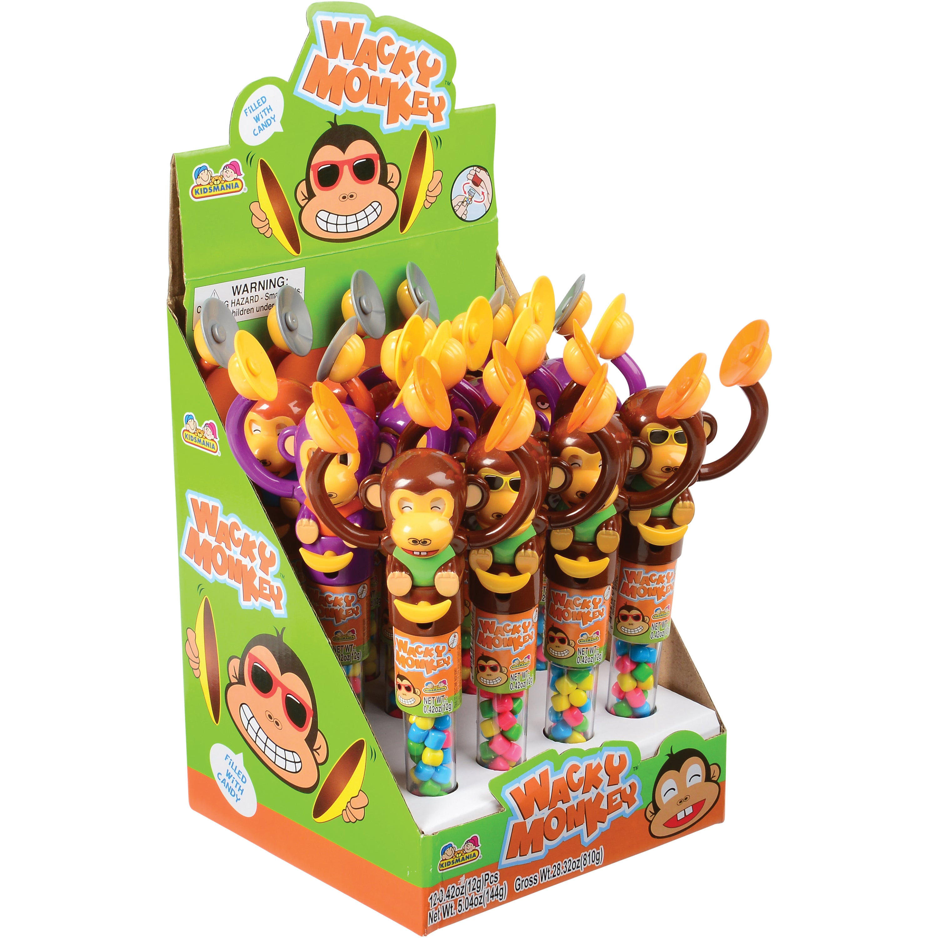 Wacky Monkey Candy Tube/12-Pc