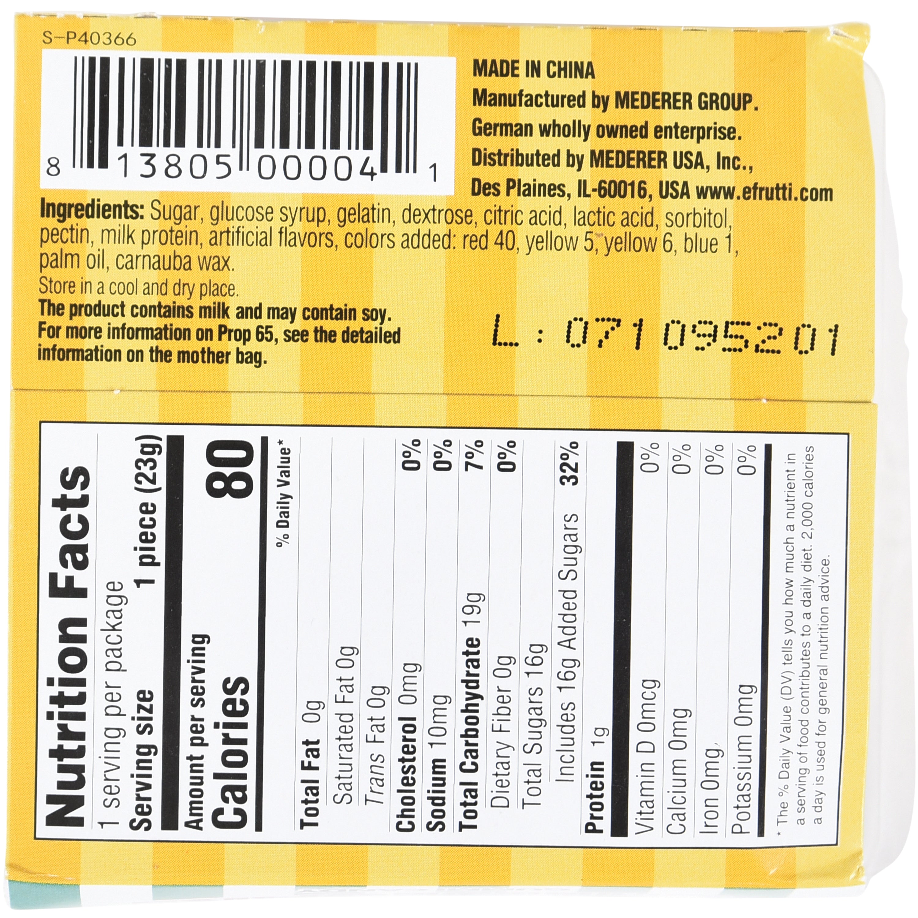 Efrutti Bakery Bag/70 Per Pkg