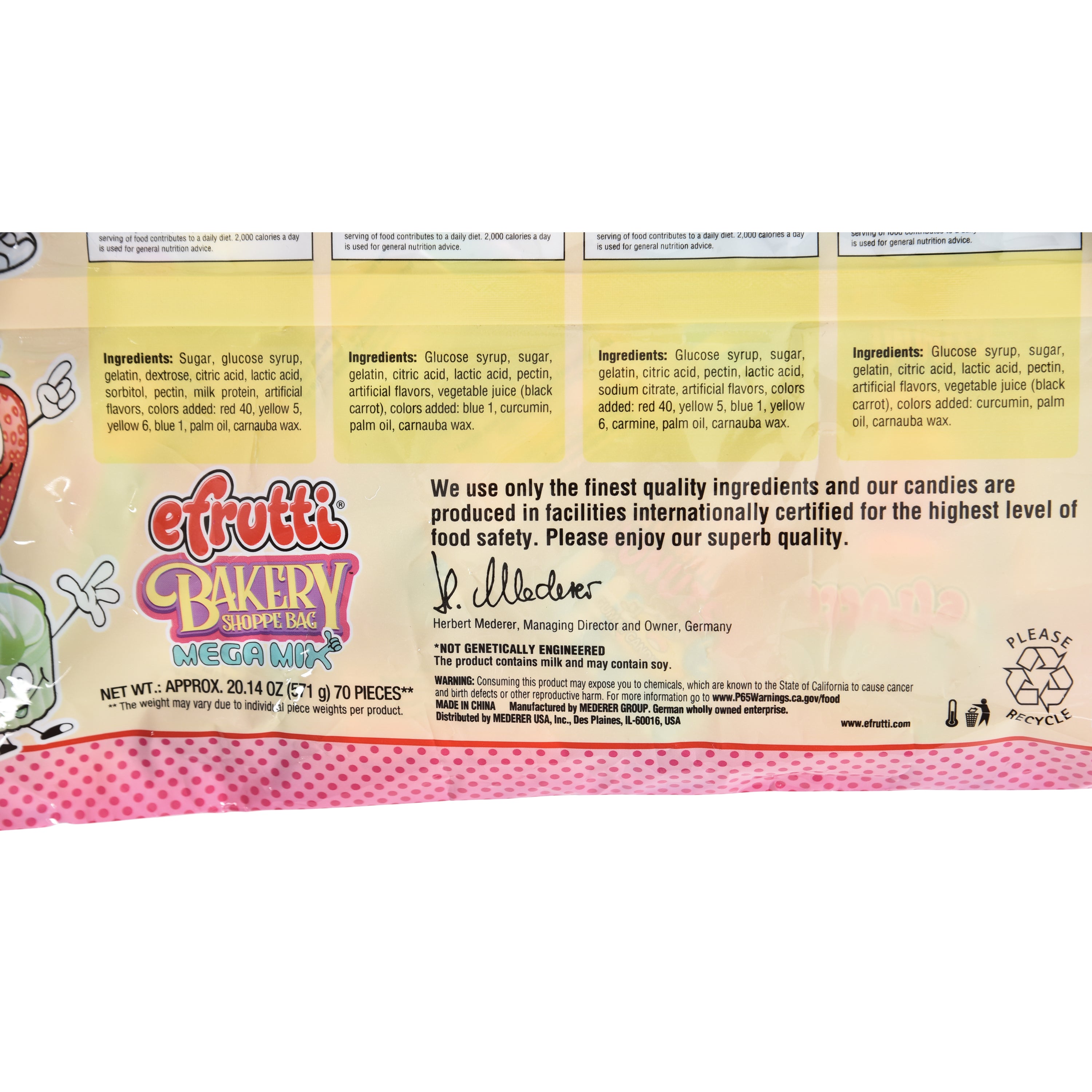 Efrutti Bakery Bag/70 Per Pkg