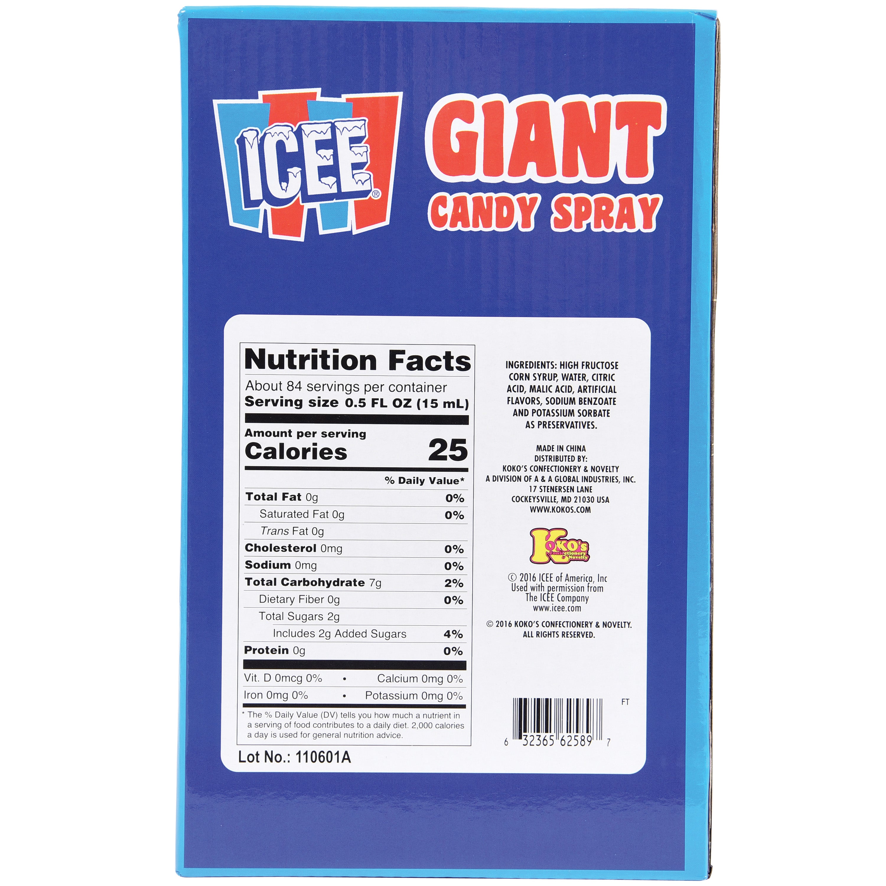 Icee Giant Spray  Candy/12 Per Disp