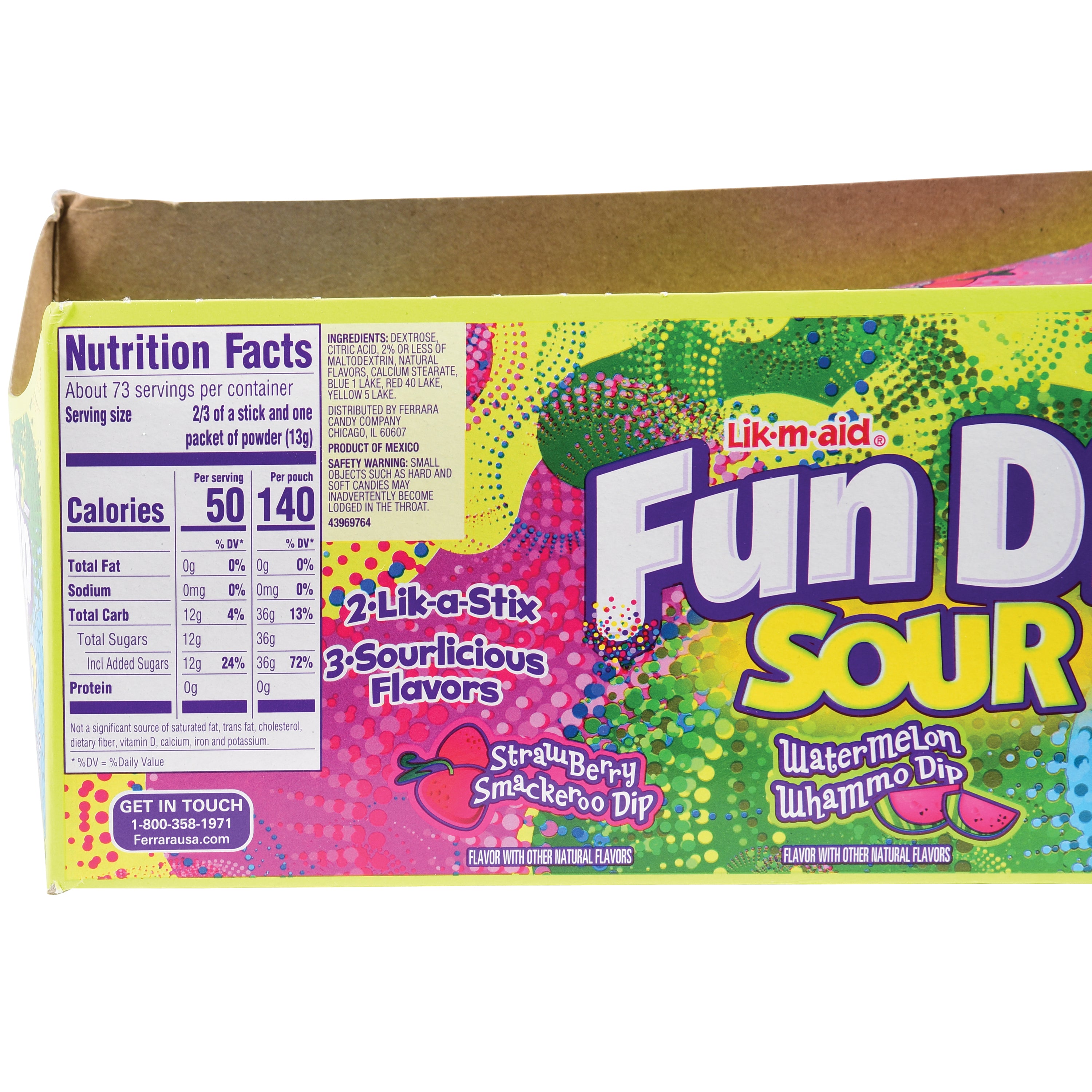 Lik-M-Aid Fun Dip Sour/24 Per Pk