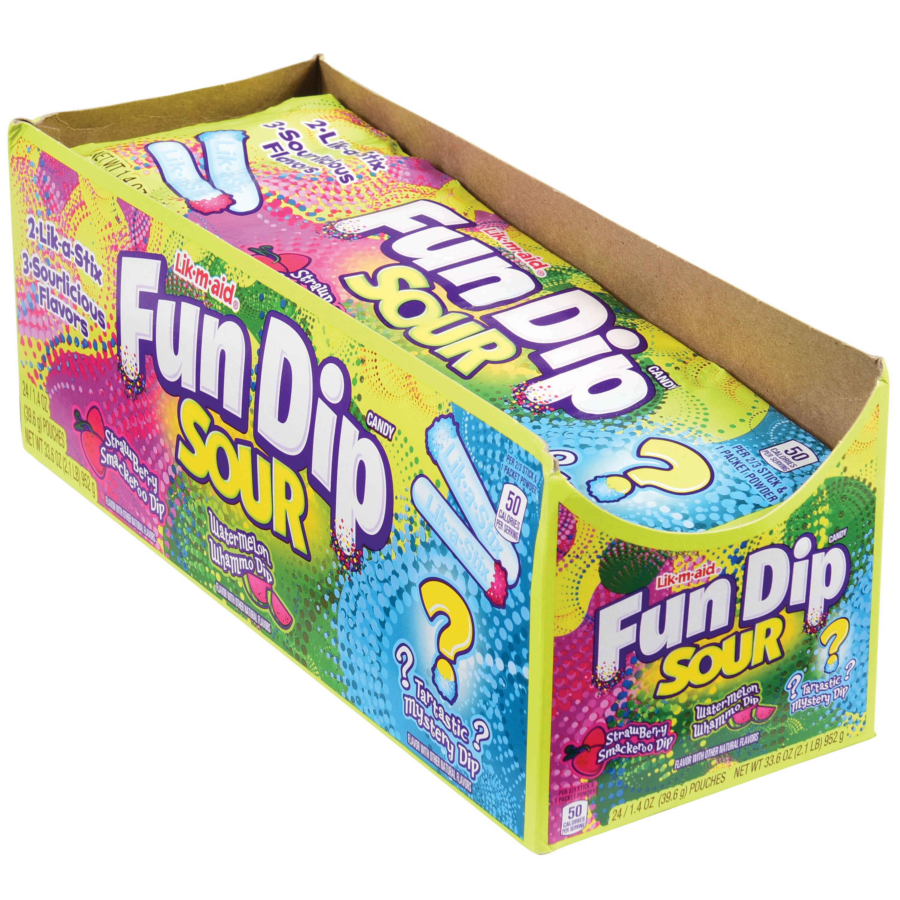 Lik-M-Aid Fun Dip Sour/24 Per Pk