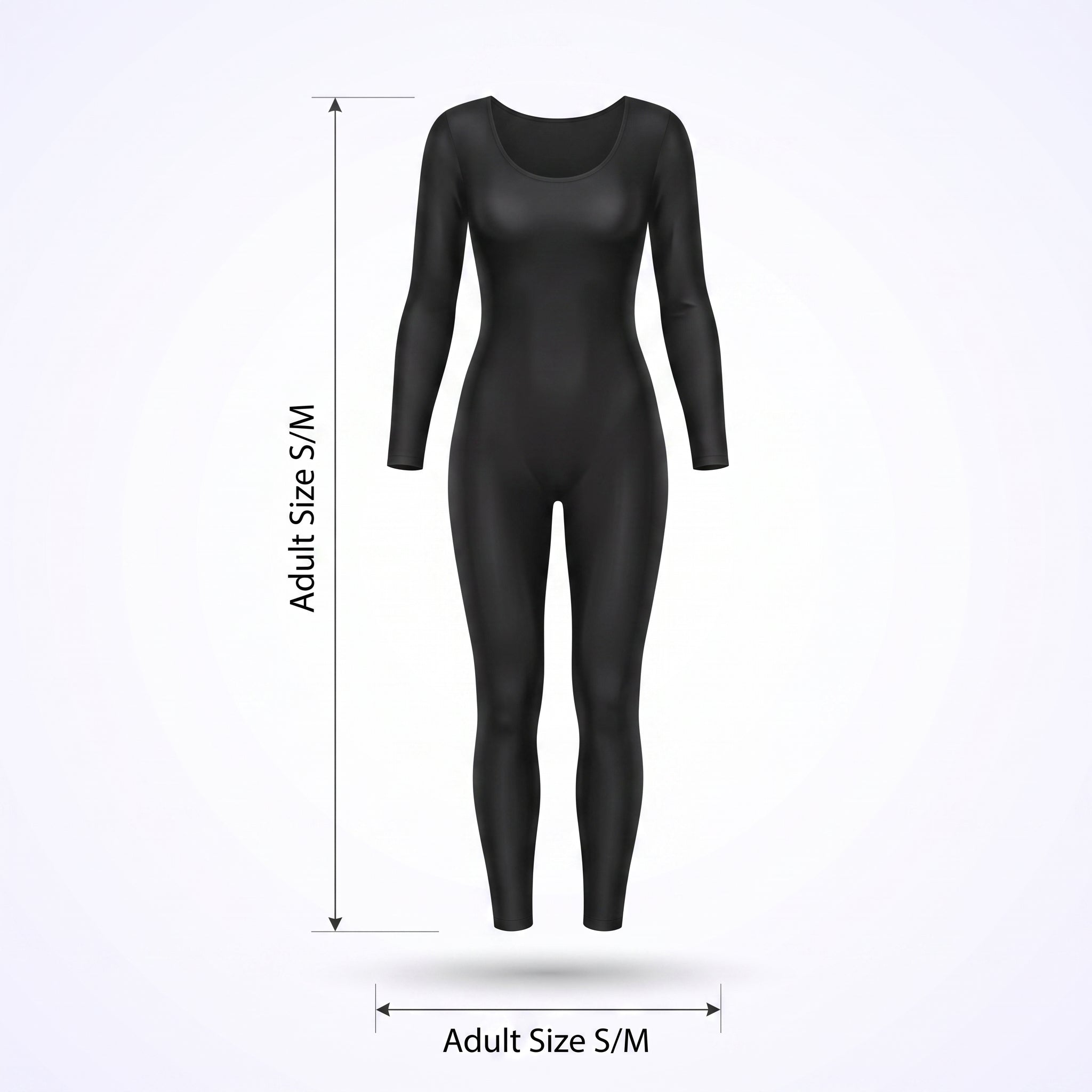 Sleek Black Catsuit Halloween Costume - Adult Size S/M - Adult S/M