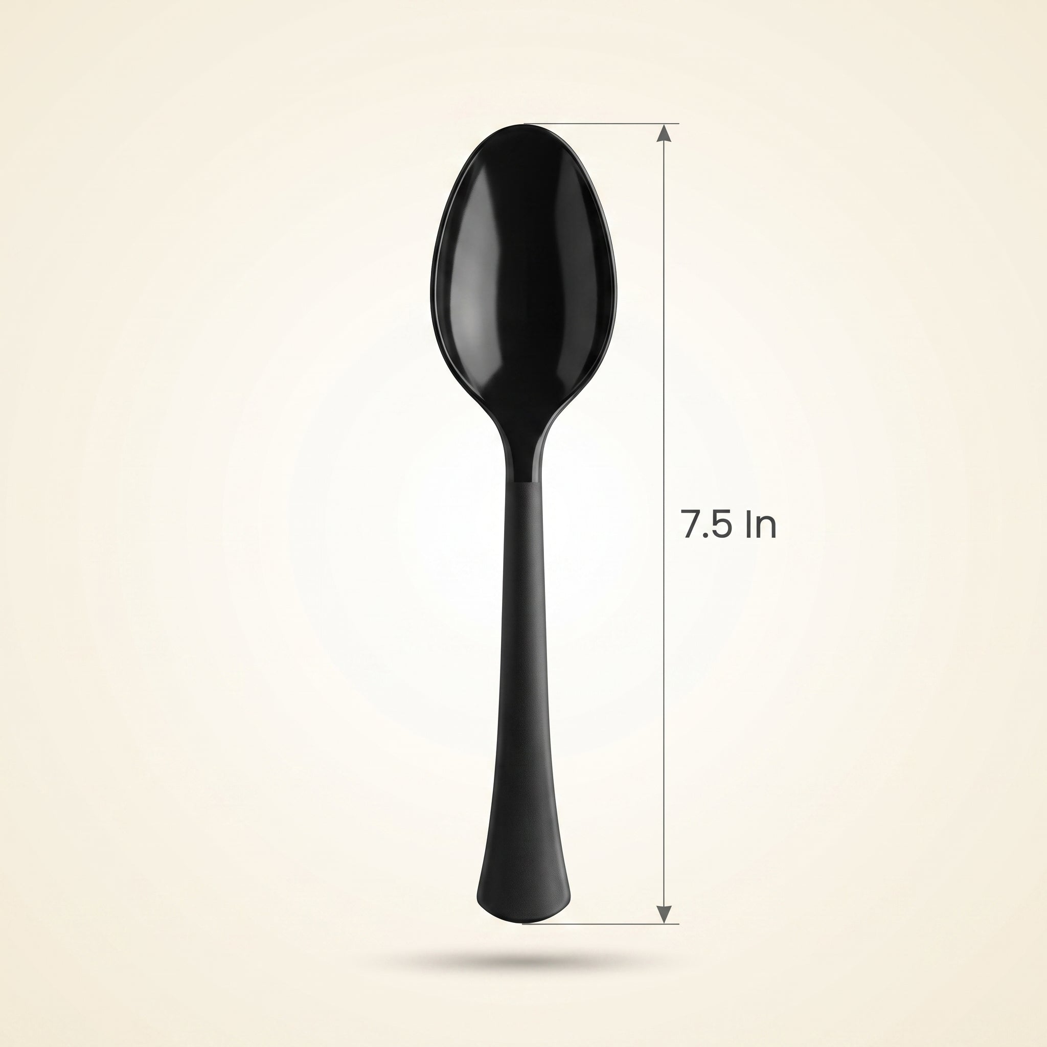 Jet Black Plastic Spoon - 7.5 in.
