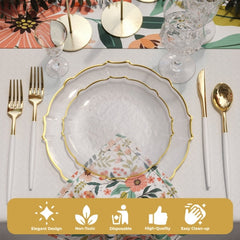 Clear/Gold Petal Plates - Combo Pack 120/120