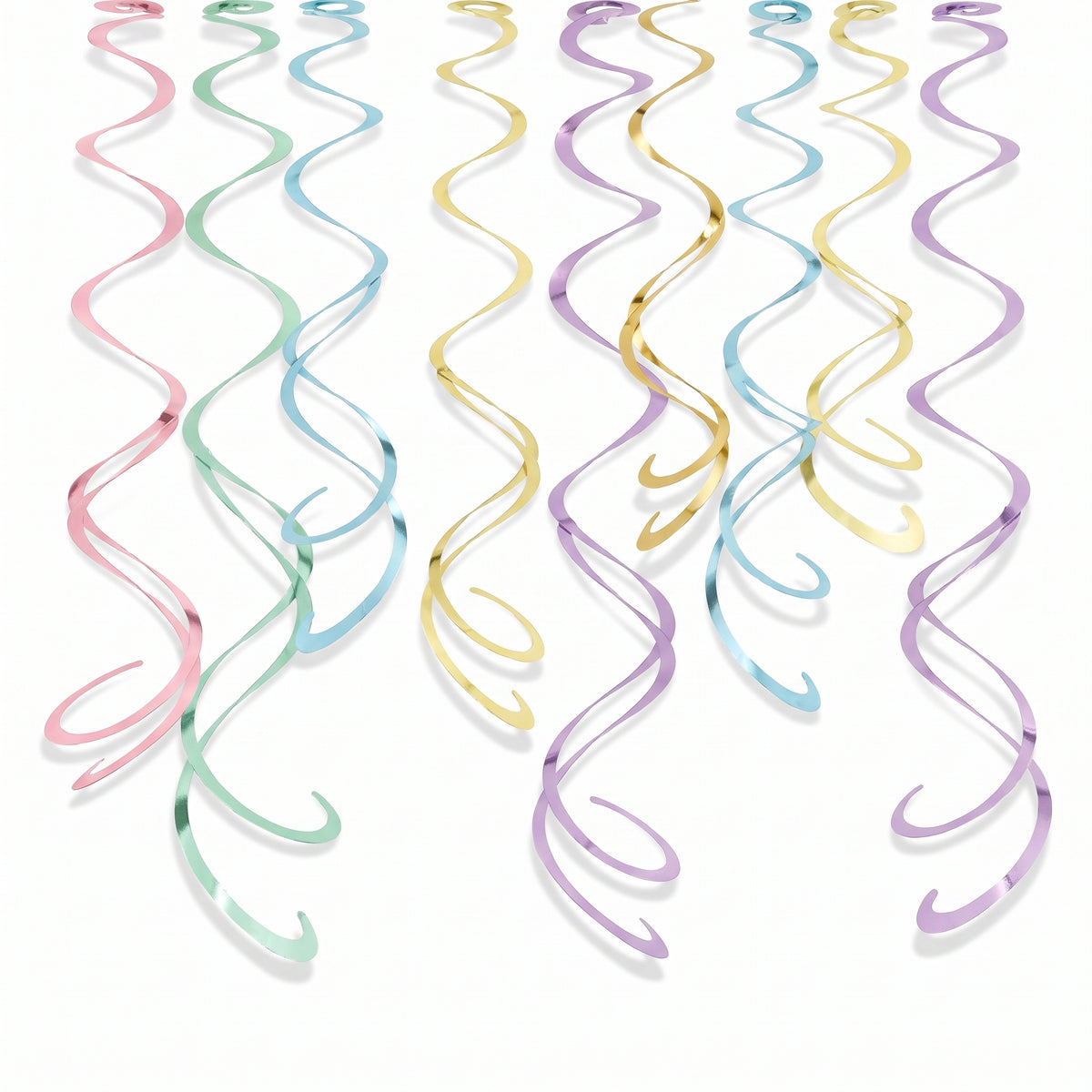 Pastel & Gold Swirl Hanging Decorations, 22-in, 12-Pack