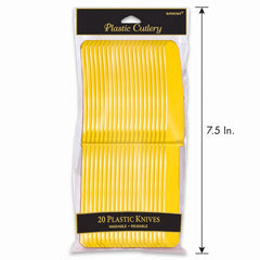Yellow Plastic Knives - 7.5 In. | 20 Count