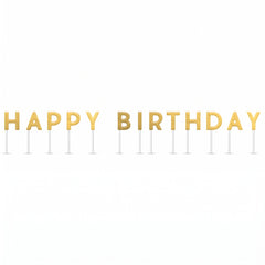 Gold "Happy Birthday" Pick Candle Set