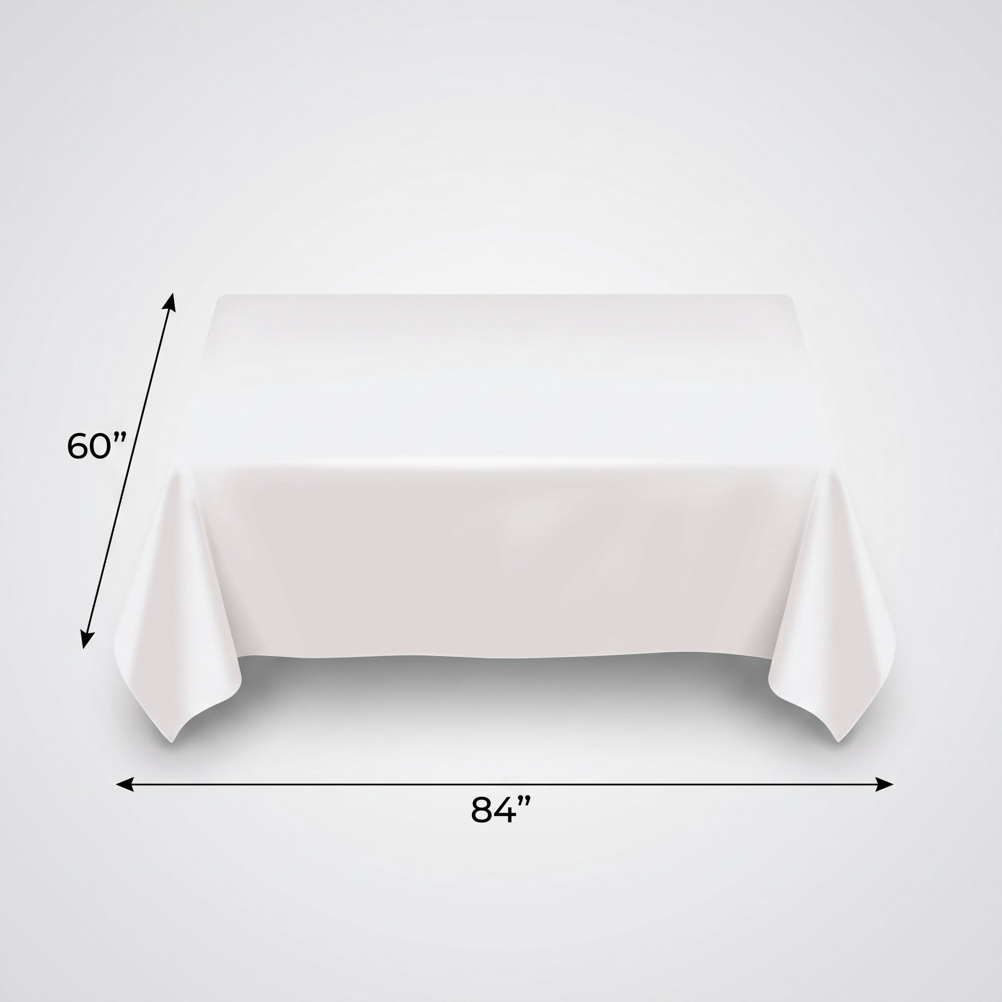 Elegant White Fabric Table Cover - 60" x 84"