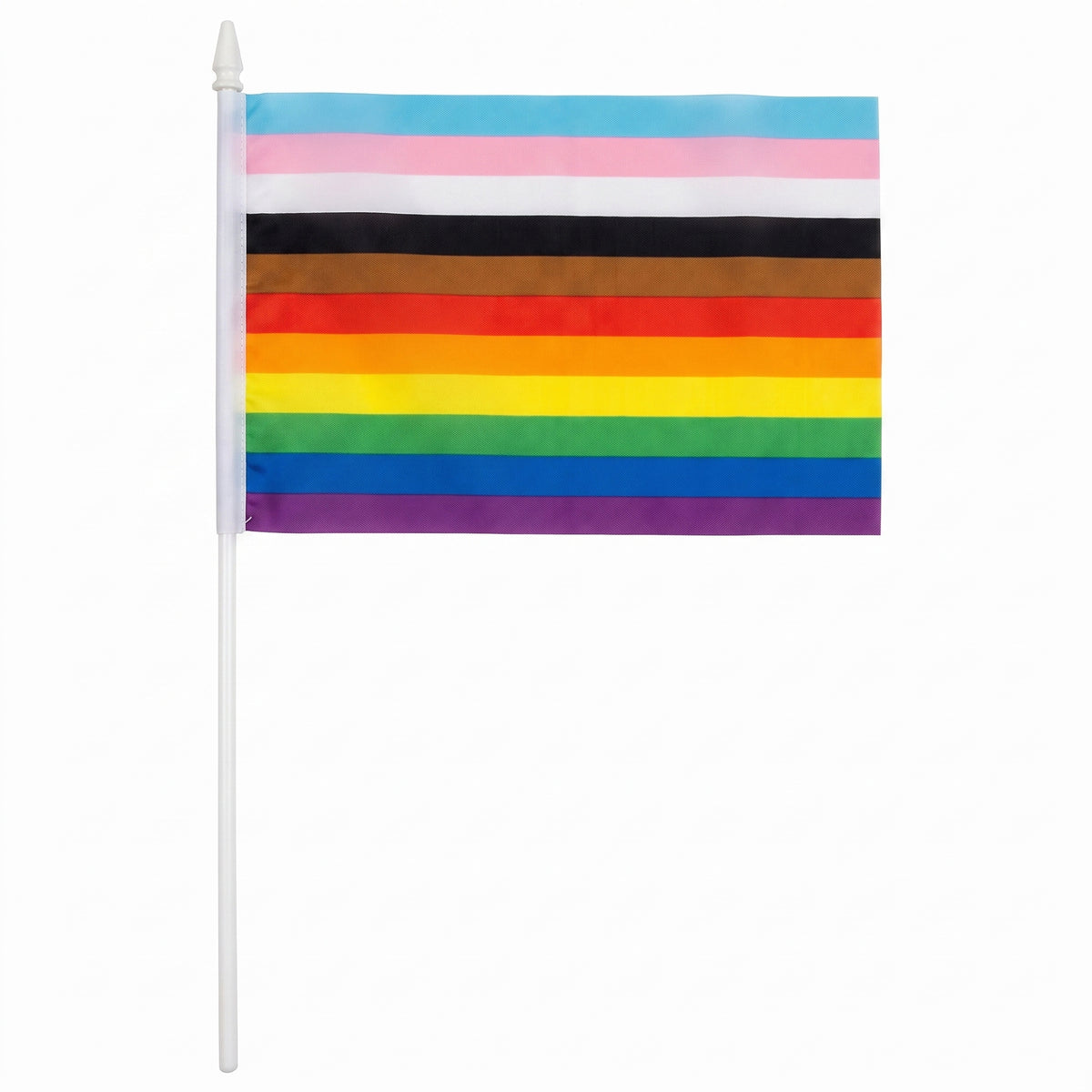 Inclusive LGBTQ+ Handheld Rainbow Flag