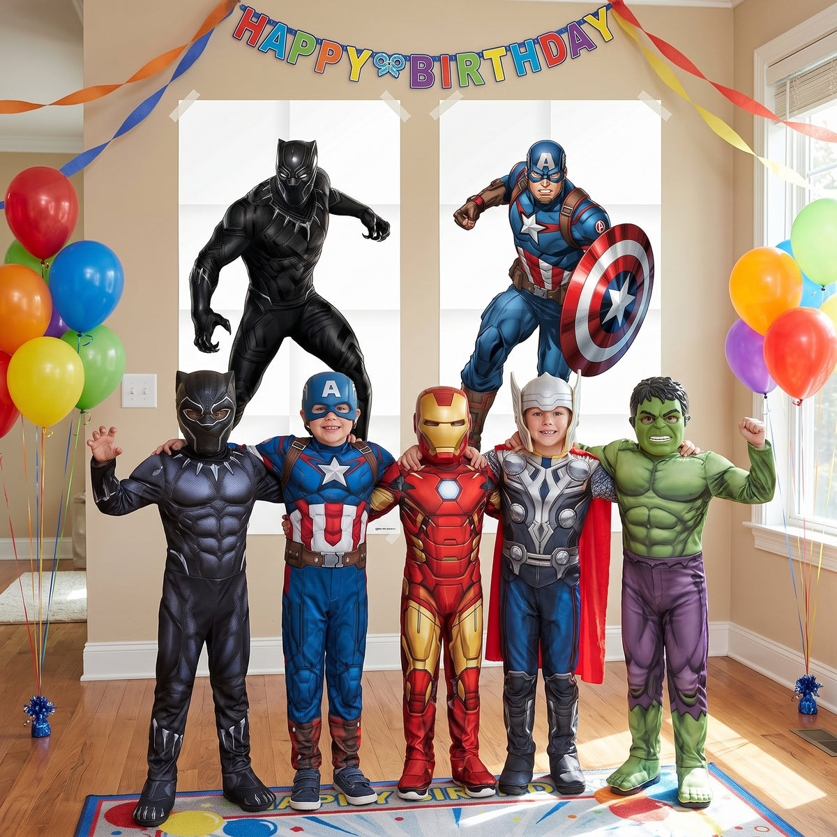 Marvel Avengers Black Panther & Captain America Scene Setter