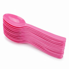 Bright Pink Heavy-Duty Plastic Spoons - 7.5 in. - 50 Pack