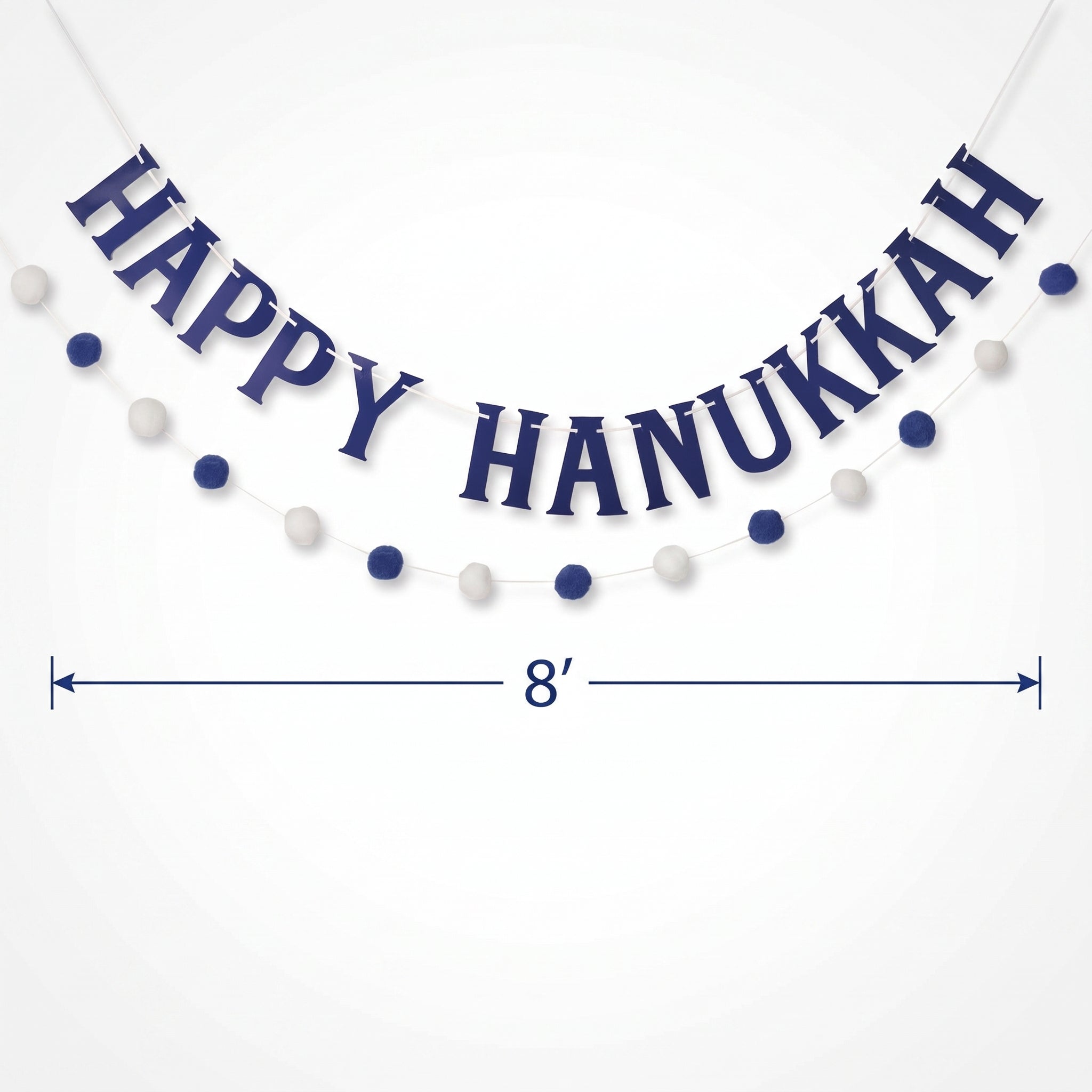 Happy Hanukkah Double Pom Banner