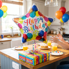 Sparkling Star Happy Birthday Foil Balloon