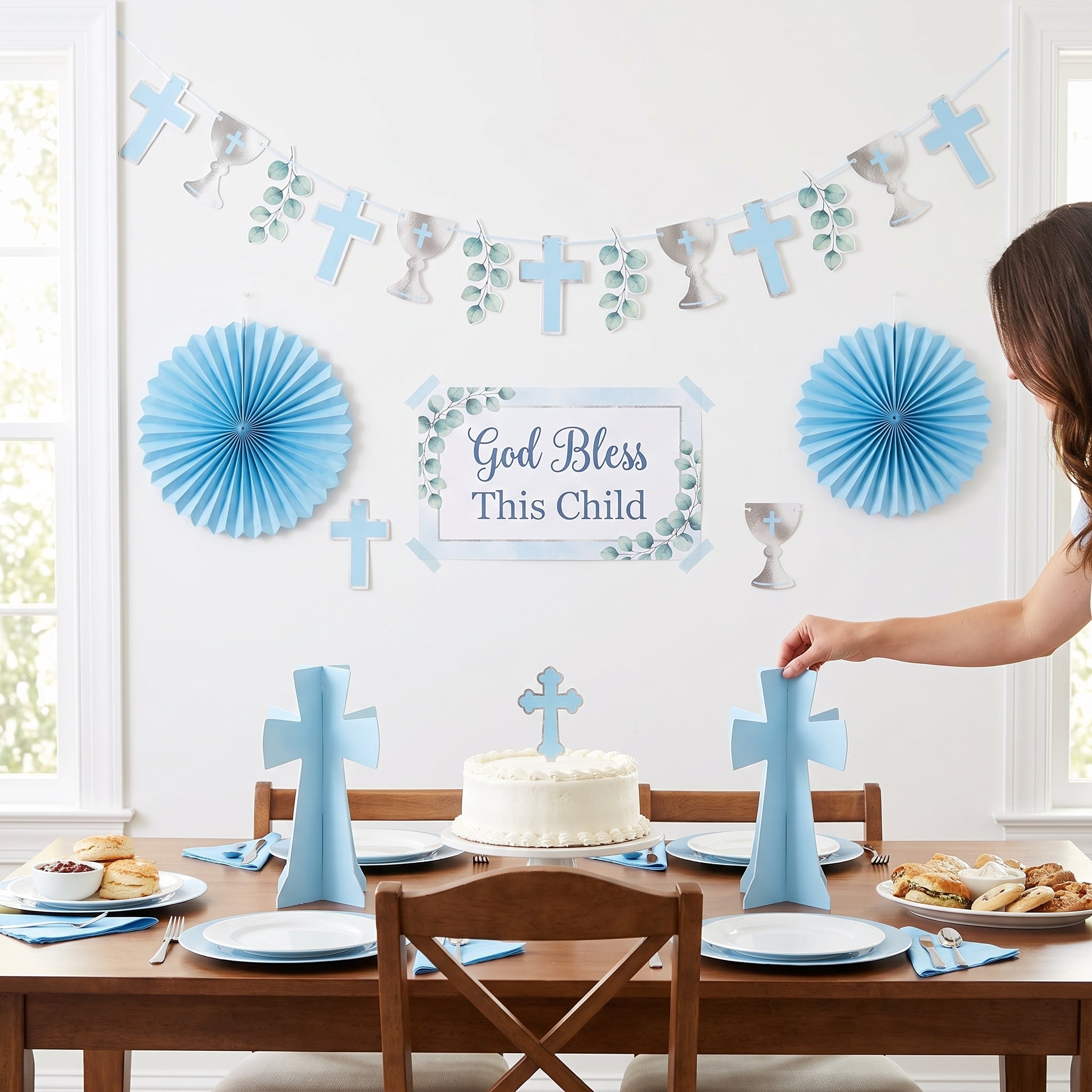 Blue Sacraments Communion Room Decor Kit - 10 Piece Set for Religious Celebrations