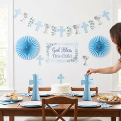 Blue Sacraments Communion Room Decor Kit - 10 Piece Set for Religious Celebrations