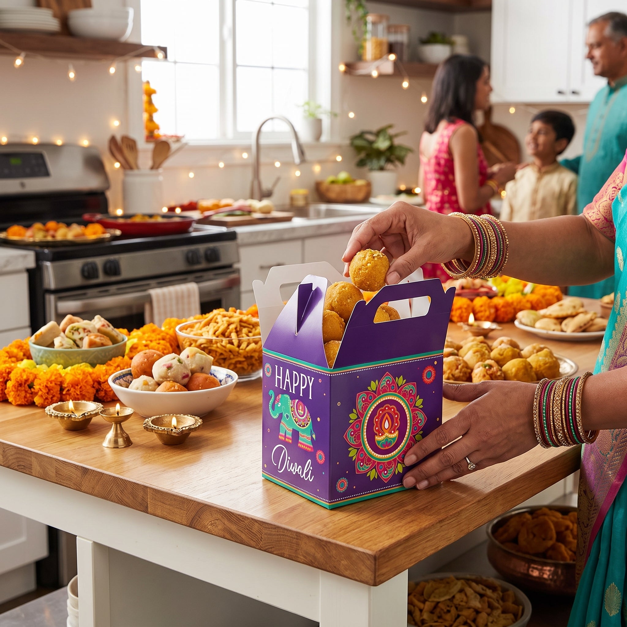 Diwali Rangoli Dream Treat Boxes - Pack of 8