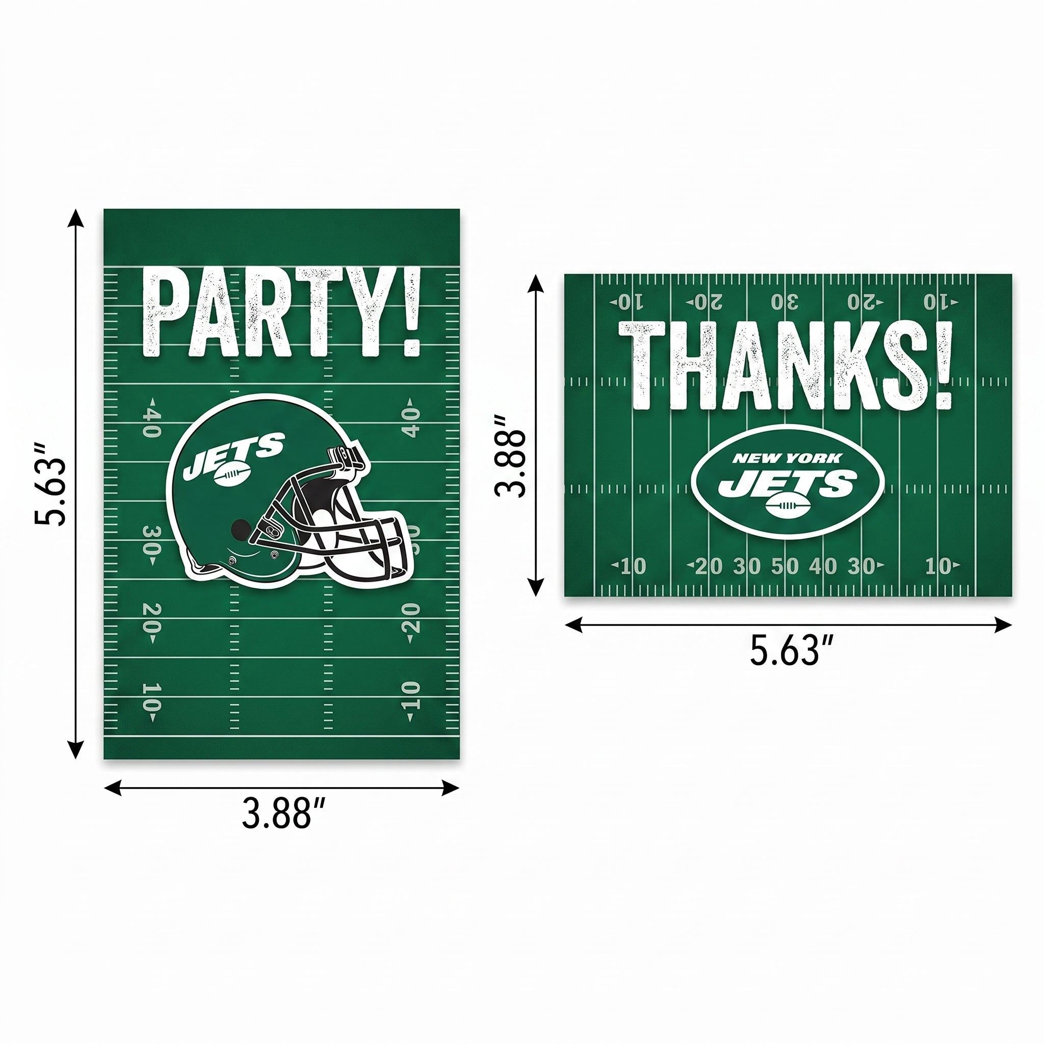 New York Jets Party Invitation and Thank You Card Set