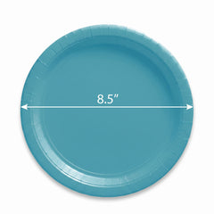 Caribbean Blue Round Paper Plates - 8.5" | 50 Count