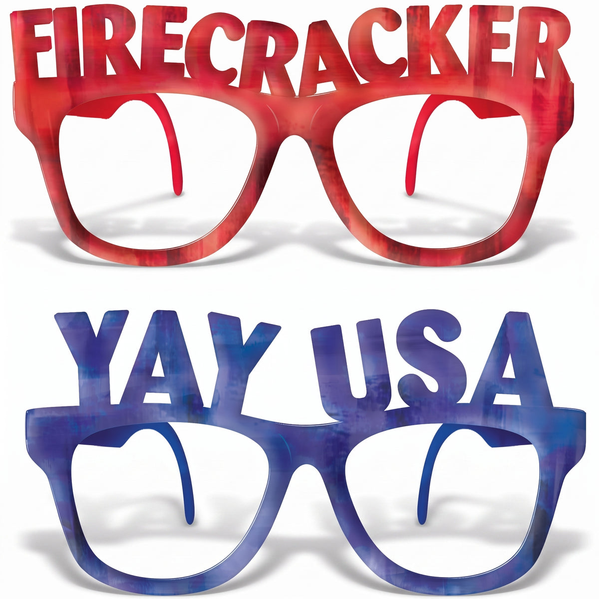 Patriotic Word Glasses Set - Firecracker & Yay USA