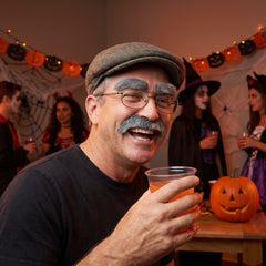 Grey Facial Hair Costume Set - Eyebrows & Moustache