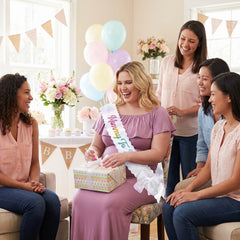 "Mommy To Be" Scalloped Baby Shower Sash with Bow