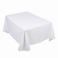 Elegant White Fabric Table Cover - 60" x 84"