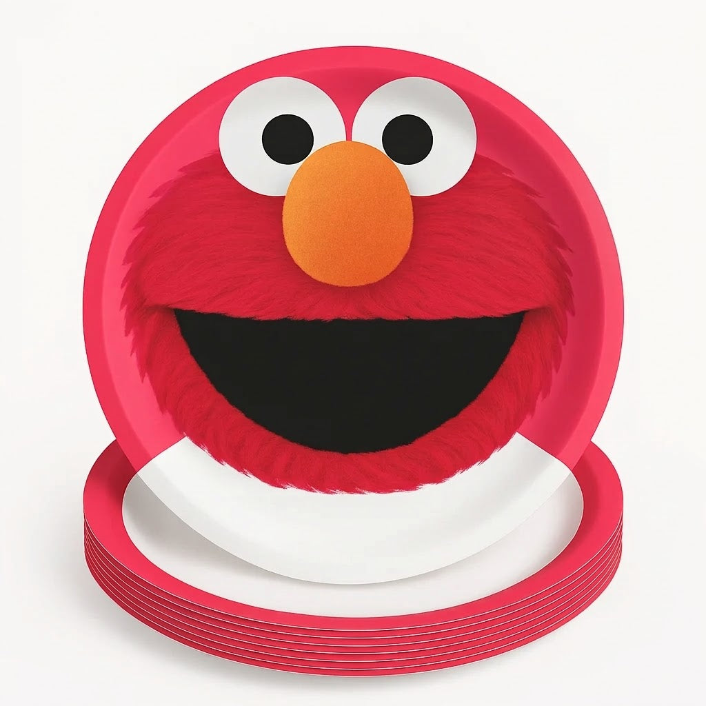 Sesame Street Elmo Shaped Paper Plates, 7-Inch, 8-Pack