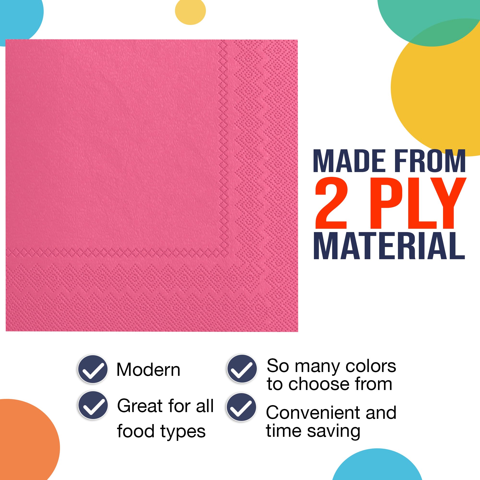 Hot Pink Luncheon Napkins | Case of 3600