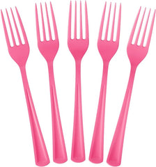 Heavy Duty Cerise Plastic Forks | 100 Count